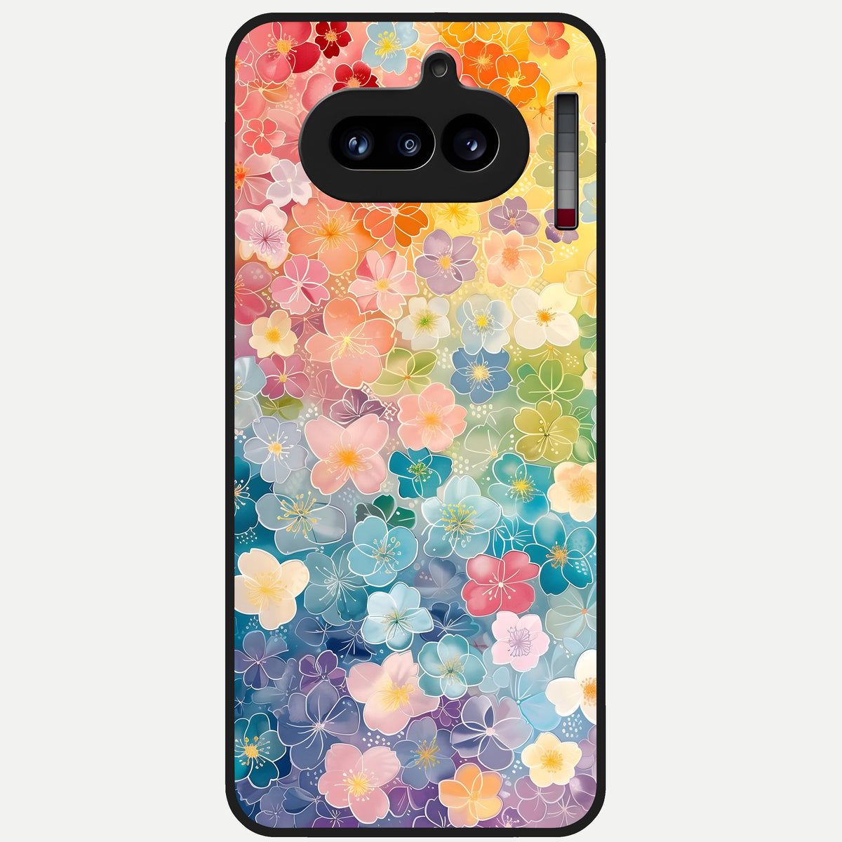  Rainbow Blossom Burst Glass Case For Nothing Phone 4A back cover – full design glossy printed glass finish