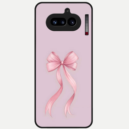  Soft Blush Bow Glass Case For Nothing Phone 4A back cover – full design glossy printed glass finish