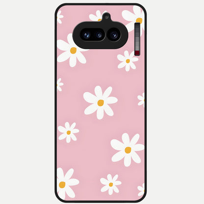  Soft Daisy Bliss Glass Case For Nothing Phone 4A back cover – full design glossy printed glass finish