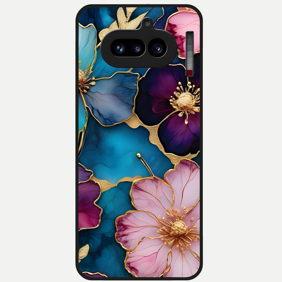  Sparkle Floral Glass Case For Nothing Phone 4A back cover – full design glossy printed glass finish