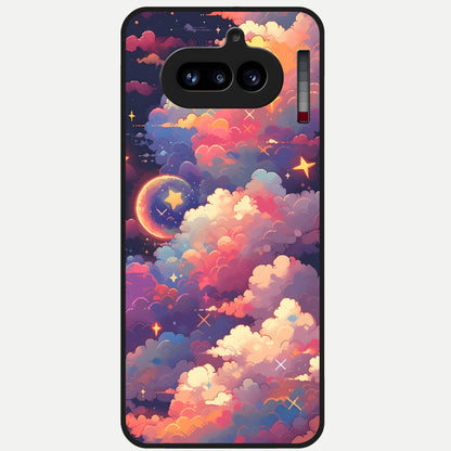  Starlit Dream Clouds Glass Case For Nothing Phone 4A back cover – full design glossy printed glass finish