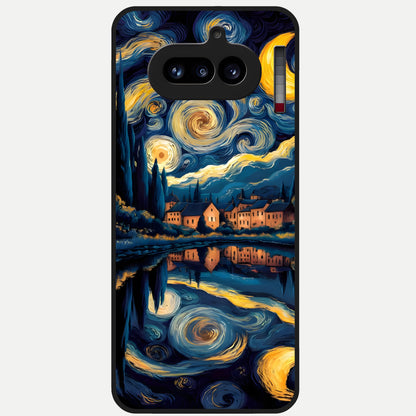  Starry Sky Serenity Glass Case For Nothing Phone 4A back cover – full design glossy printed glass finish