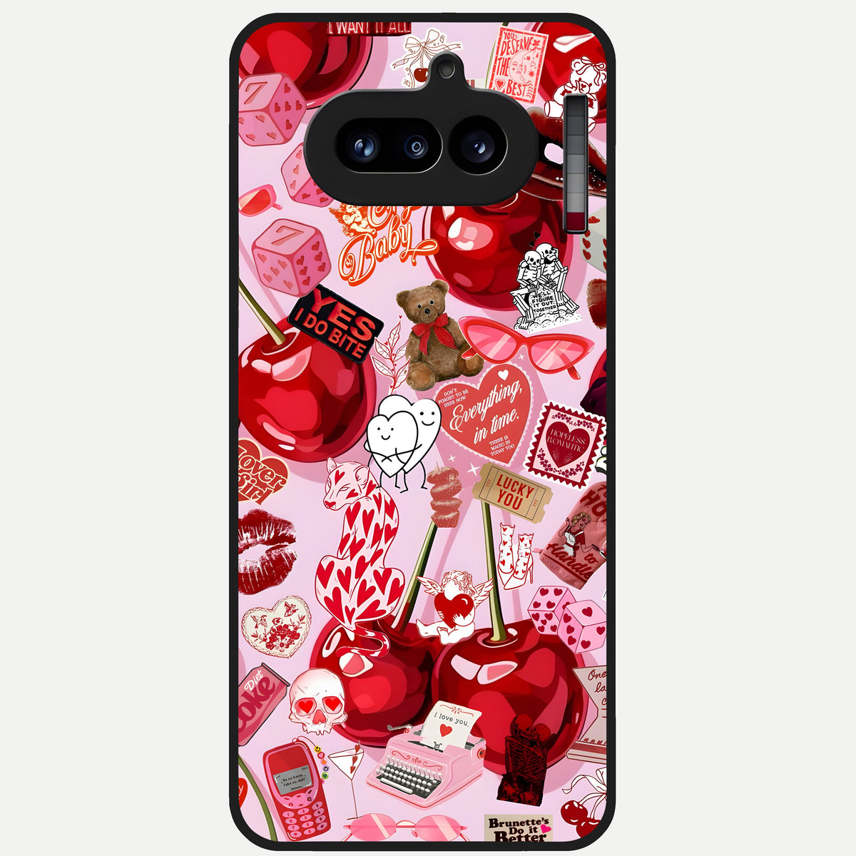  Sweet Cherry Chaos Glass Case For Nothing Phone 4A back cover – full design glossy printed glass finish