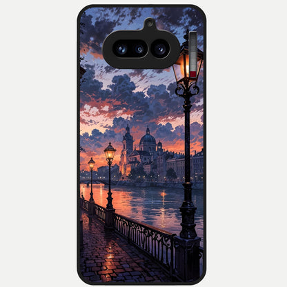  Twilight River Lights Glass Case For Nothing Phone 4A back cover – full design glossy printed glass finish