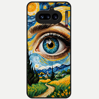  Van Gogh Eye Glass Case For Nothing Phone 4A back cover – full design glossy printed glass finish
