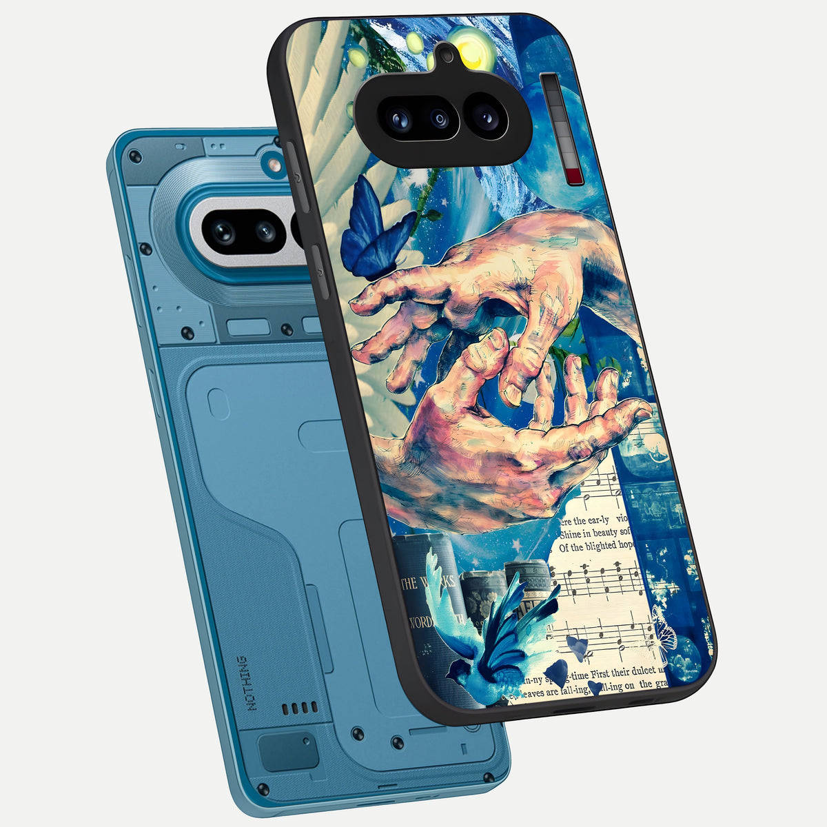  Aesthetic Divider phone case For Nothing Phone 4A showing premium glass back cover with detailed artwork