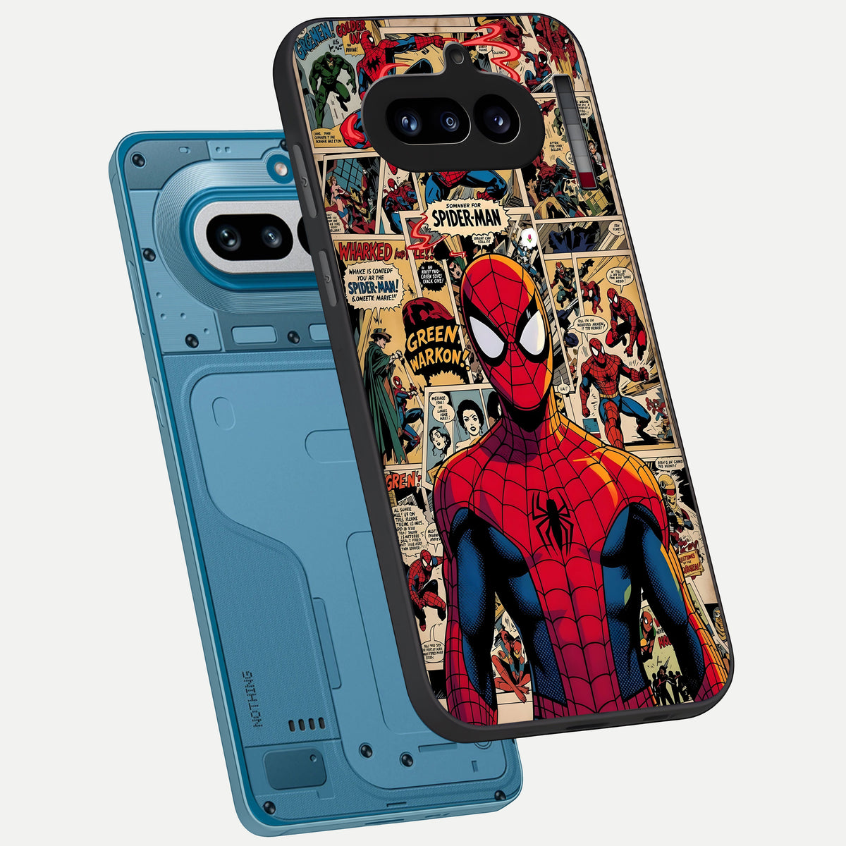 Aesthetic Spider phone case For Nothing Phone 4A showing premium glass back cover with detailed artwork