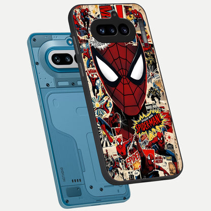  Aesthetic Wonder Spider phone case For Nothing Phone 4A showing premium glass back cover with detailed artwork