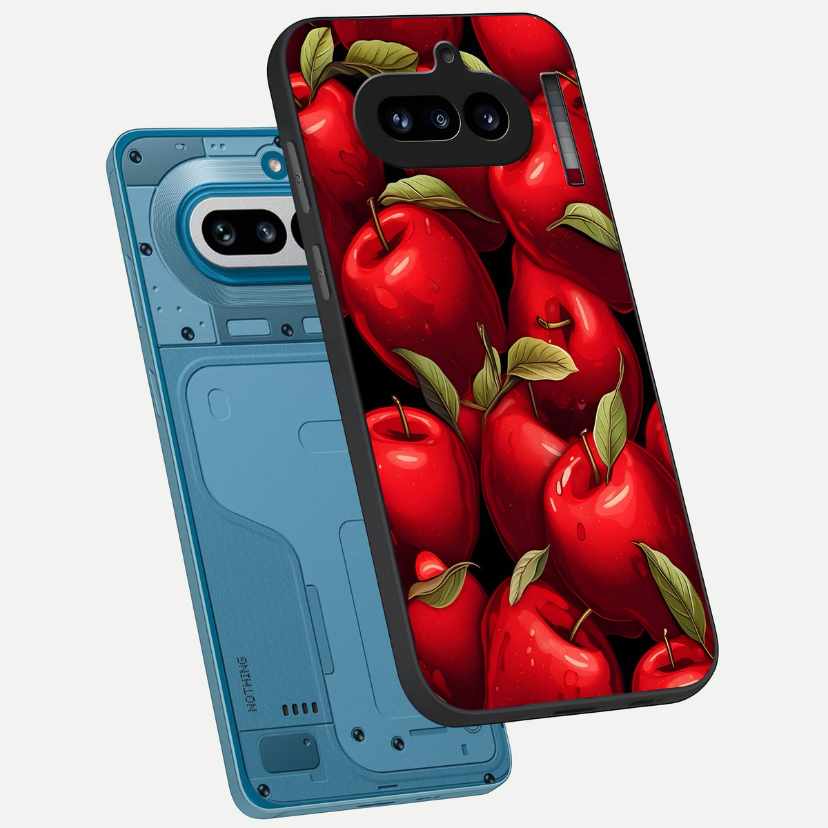  Apple Pattern phone case For Nothing Phone 4A showing premium glass back cover with detailed artwork