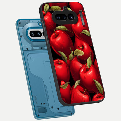  Apple Pattern phone case For Nothing Phone 4A showing premium glass back cover with detailed artwork