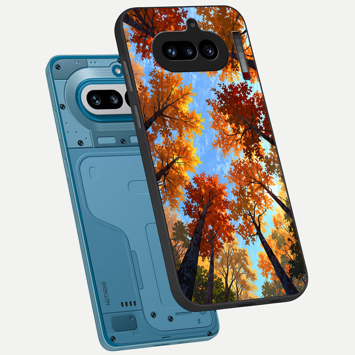  Autumn Sky Rise phone case For Nothing Phone 4A showing premium glass back cover with detailed artwork