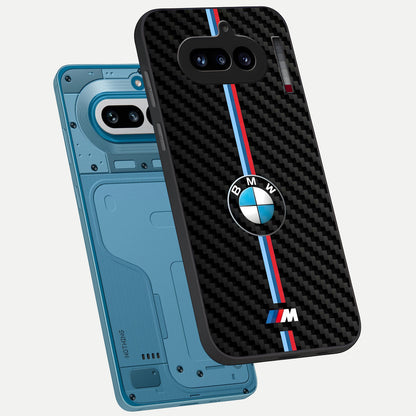  BMW Pattern phone case For Nothing Phone 4A showing premium glass back cover with detailed artwork