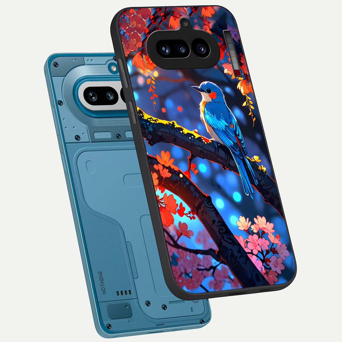  Blooming Water Drift phone case For Nothing Phone 4A showing premium glass back cover with detailed artwork