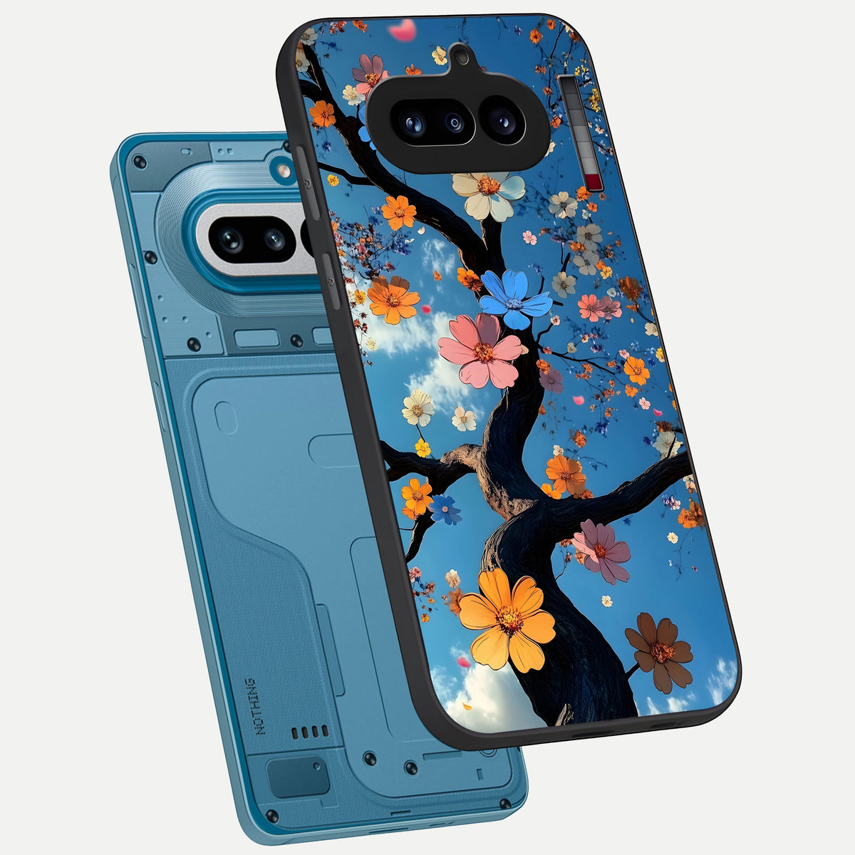  Blossom Dream Sky phone case For Nothing Phone 4A showing premium glass back cover with detailed artwork