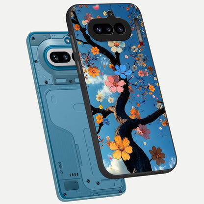  Blossom Dream Sky phone case For Nothing Phone 4A showing premium glass back cover with detailed artwork