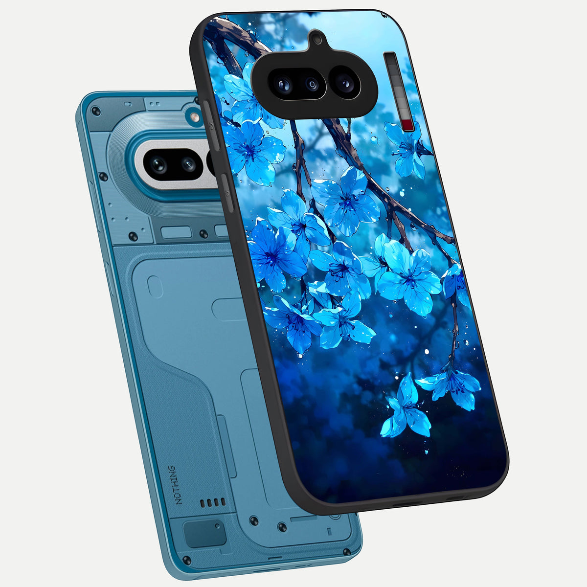  Blue Blossoms Branch phone case For Nothing Phone 4A showing premium glass back cover with detailed artwork