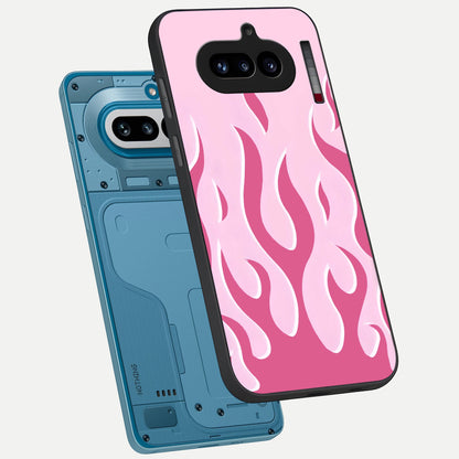  Blush Flame Energy phone case For Nothing Phone 4A showing premium glass back cover with detailed artwork