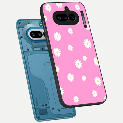  Bubblegum Daisy Pop phone case For Nothing Phone 4A showing premium glass back cover with detailed artwork
