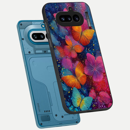  Butterfly Dream Mist phone case For Nothing Phone 4A showing premium glass back cover with detailed artwork
