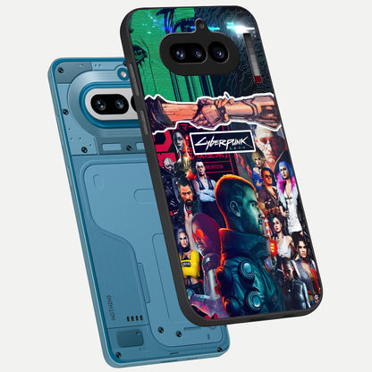  CYBERPUNK Legacy phone case For Nothing Phone 4A showing premium glass back cover with detailed artwork