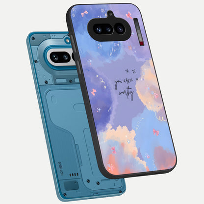  Celestial Cloud Magic phone case For Nothing Phone 4A showing premium glass back cover with detailed artwork