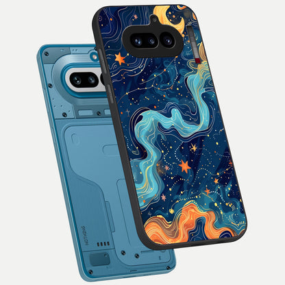  Celestial Dream Flow phone case For Nothing Phone 4A showing premium glass back cover with detailed artwork