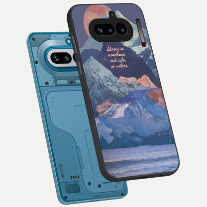  Celestial Mountain Calm phone case For Nothing Phone 4A showing premium glass back cover with detailed artwork