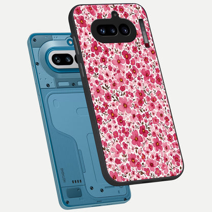  Cherry Blossom Charm phone case For Nothing Phone 4A showing premium glass back cover with detailed artwork