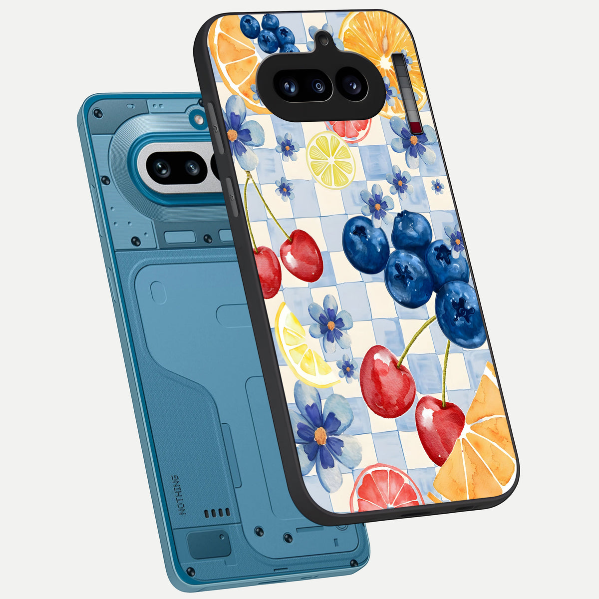  Citrus Bloom Joy phone case For Nothing Phone 4A showing premium glass back cover with detailed artwork