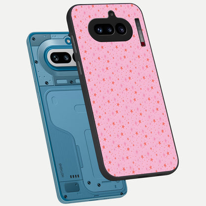  Cosmic Pink Sparkle phone case For Nothing Phone 4A showing premium glass back cover with detailed artwork