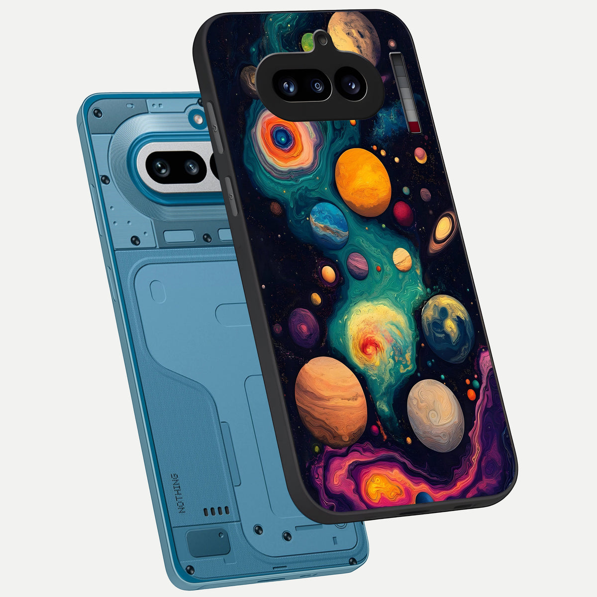  Cosmic Planet Journey phone case For Nothing Phone 4A showing premium glass back cover with detailed artwork