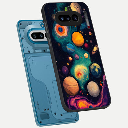  Cosmic Planet Journey phone case For Nothing Phone 4A showing premium glass back cover with detailed artwork