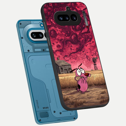  Courage Under Sky phone case For Nothing Phone 4A showing premium glass back cover with detailed artwork