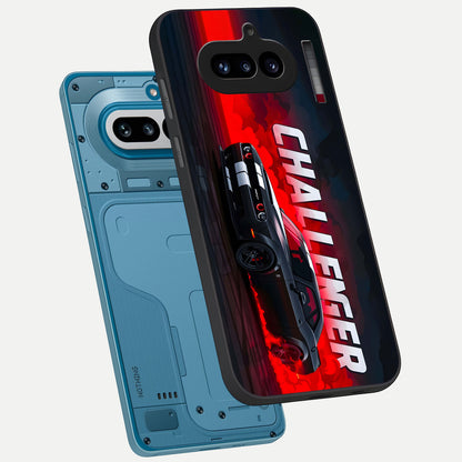  Crimson Challenger Fury phone case For Nothing Phone 4A showing premium glass back cover with detailed artwork