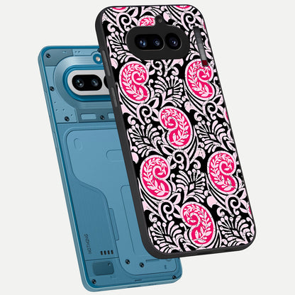  Crimson Paisley Charm phone case For Nothing Phone 4A showing premium glass back cover with detailed artwork