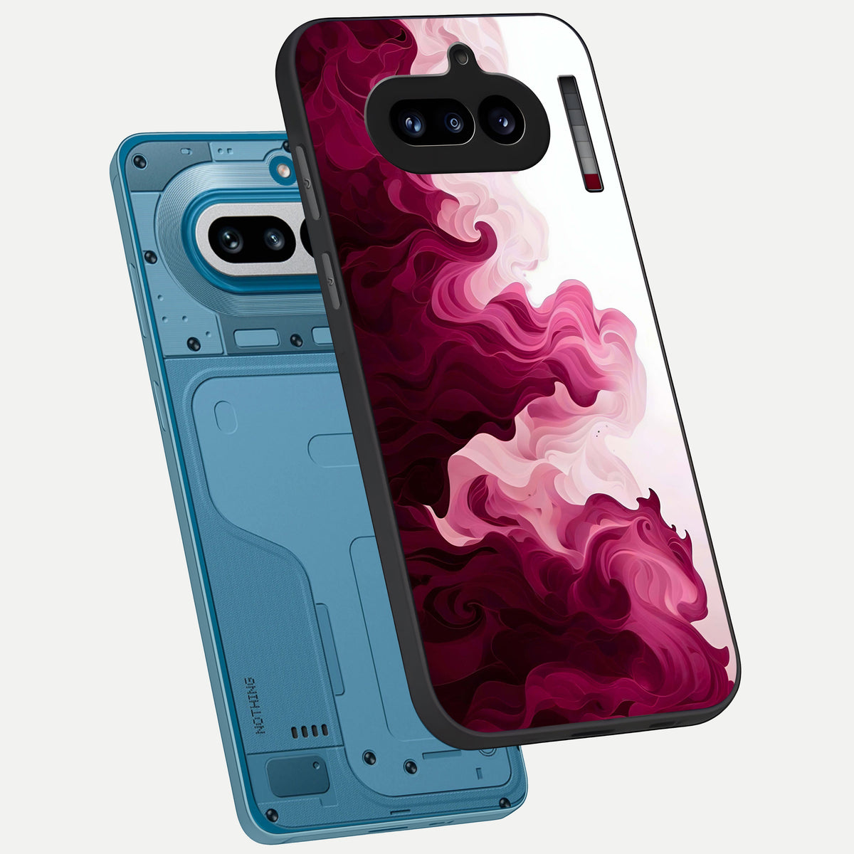  Crimson Wave Flow phone case For Nothing Phone 4A showing premium glass back cover with detailed artwork