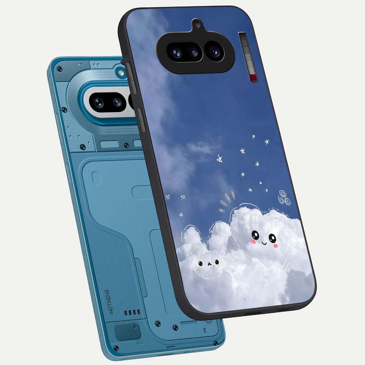  Cute Blossom Cloud phone case For Nothing Phone 4A showing premium glass back cover with detailed artwork