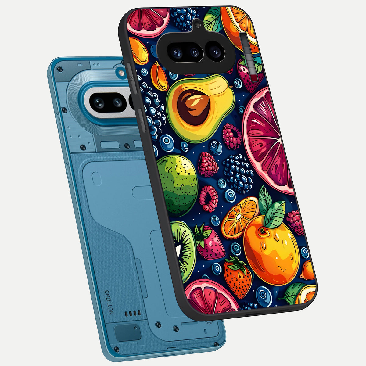  Cute Fruits Art phone case For Nothing Phone 4A showing premium glass back cover with detailed artwork
