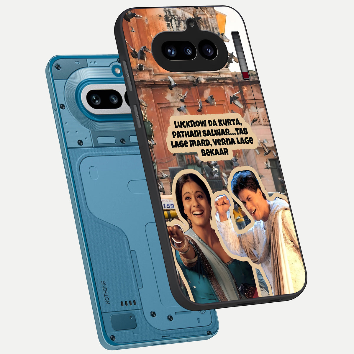  Desi Retro Vibes phone case For Nothing Phone 4A showing premium glass back cover with detailed artwork