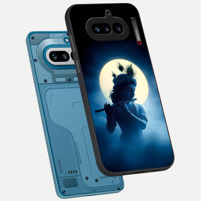  Divine Moon Flute phone case For Nothing Phone 4A showing premium glass back cover with detailed artwork
