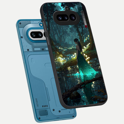  Enchanted Forest Glow phone case For Nothing Phone 4A showing premium glass back cover with detailed artwork