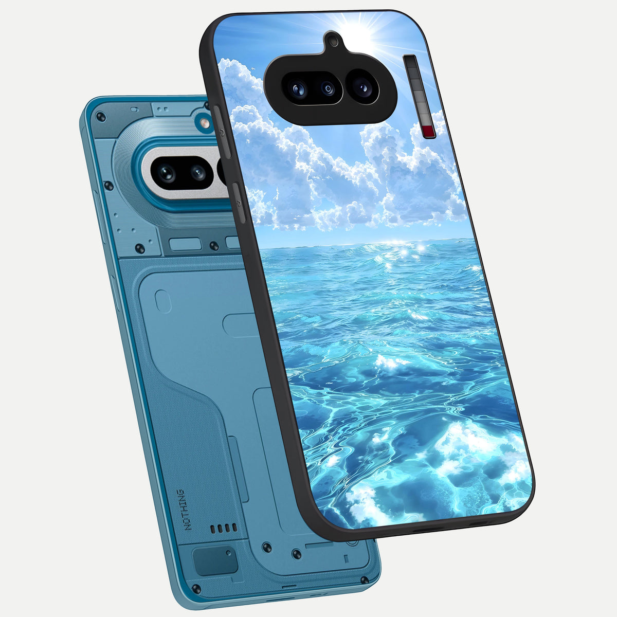  Endless Ocean Horizon phone case For Nothing Phone 4A showing premium glass back cover with detailed artwork