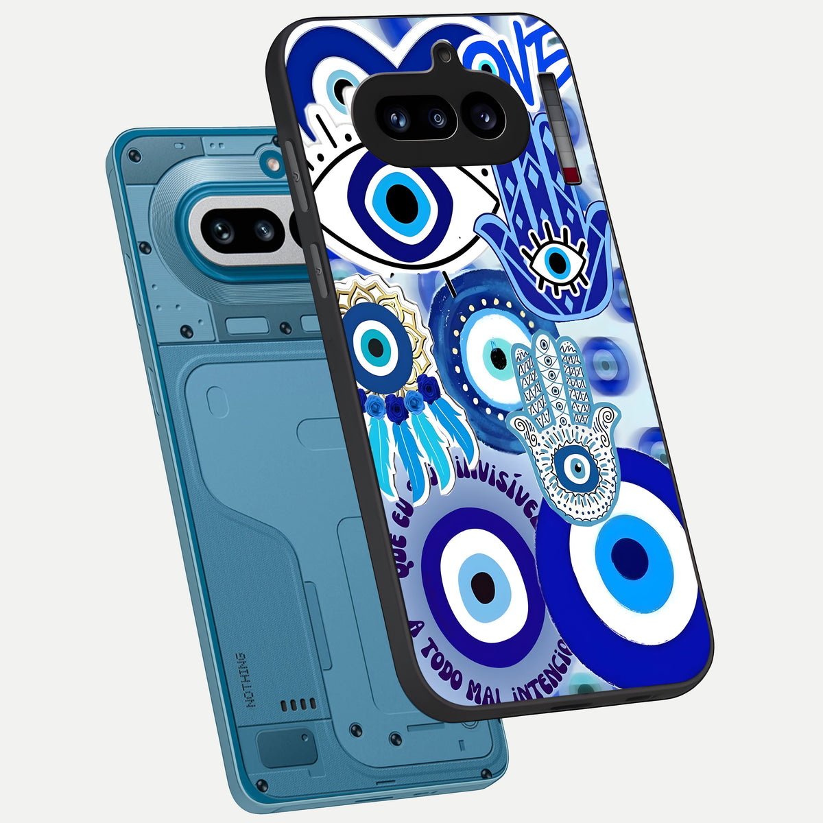  Evil Eyes Dream phone case For Nothing Phone 4A showing premium glass back cover with detailed artwork