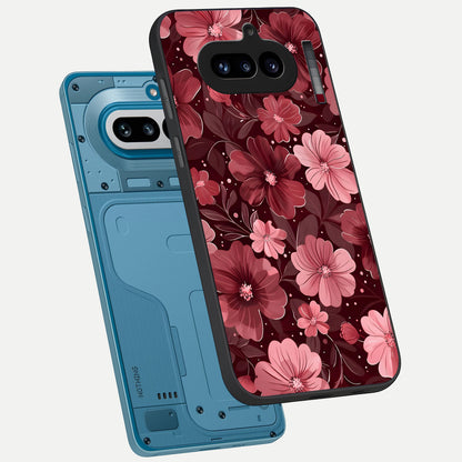  Flower Blush Bloom phone case For Nothing Phone 4A showing premium glass back cover with detailed artwork