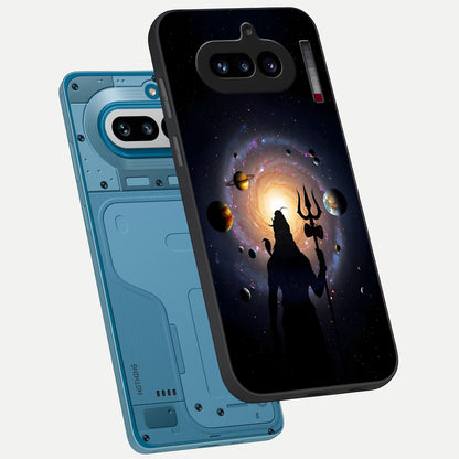  Galactic Shiva Vision phone case For Nothing Phone 4A showing premium glass back cover with detailed artwork