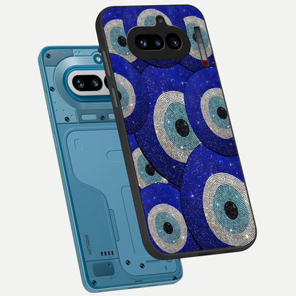  Galaxy Eye Flow phone case For Nothing Phone 4A showing premium glass back cover with detailed artwork