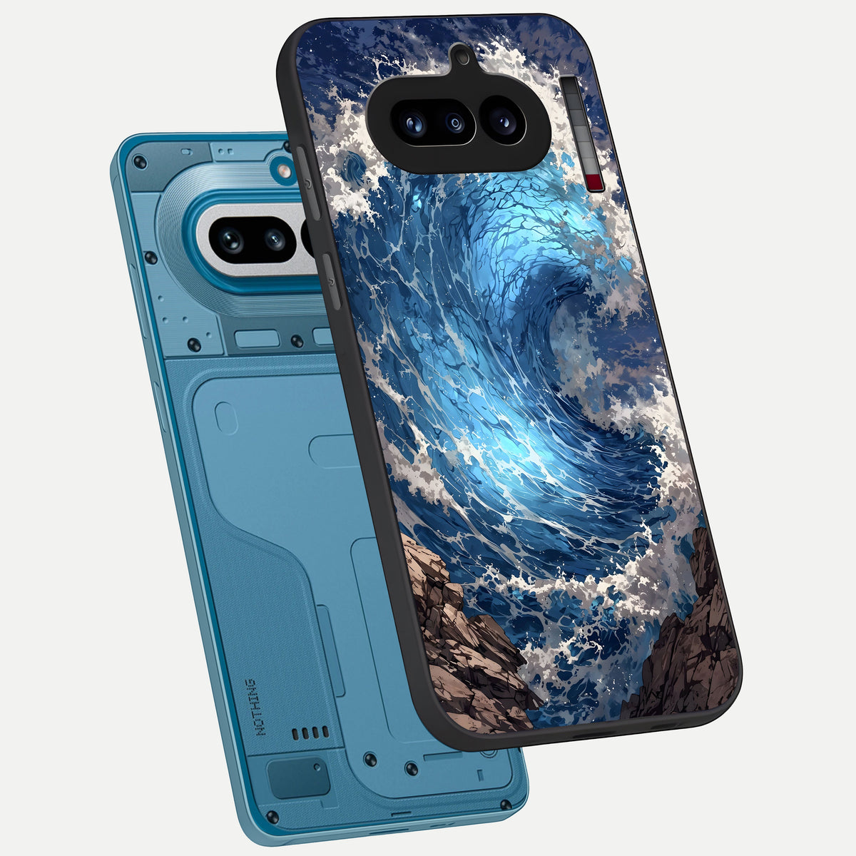 Giant Ocean Wave phone case For Nothing Phone 4A showing premium glass back cover with detailed artwork