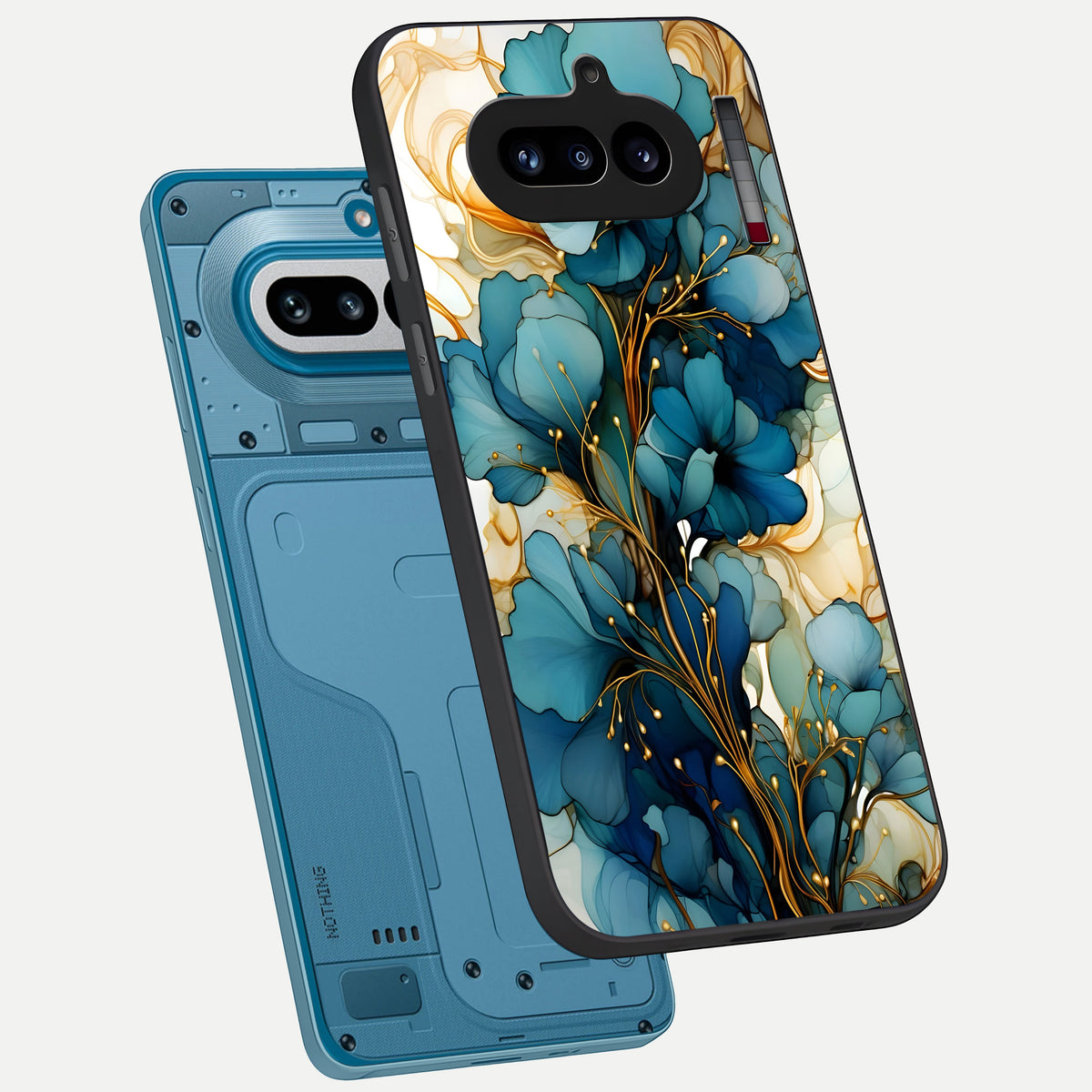  Golden Bloom Symphony phone case For Nothing Phone 4A showing premium glass back cover with detailed artwork