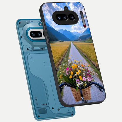  Golden Field Journey phone case For Nothing Phone 4A showing premium glass back cover with detailed artwork