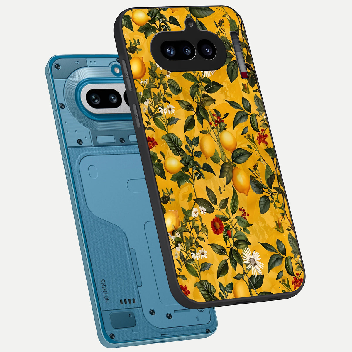  Golden Lemon Field phone case For Nothing Phone 4A showing premium glass back cover with detailed artwork
